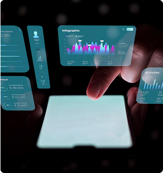 People working with technology