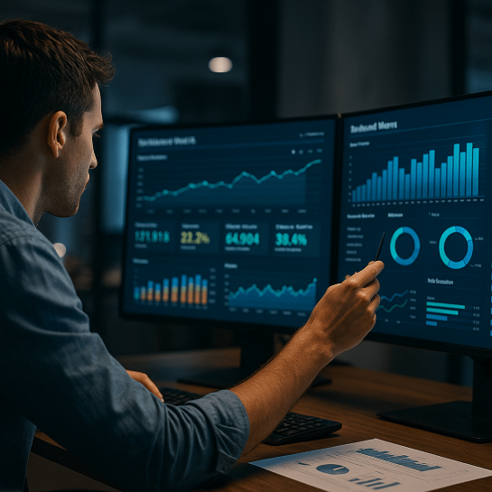 Woman working on laptop